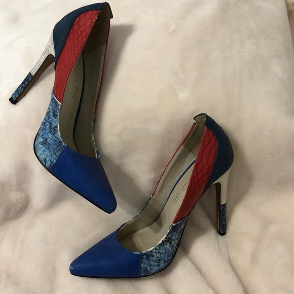 ALDO MULTICOLOR HEELS SIZE 5 - Picture 1 of 12